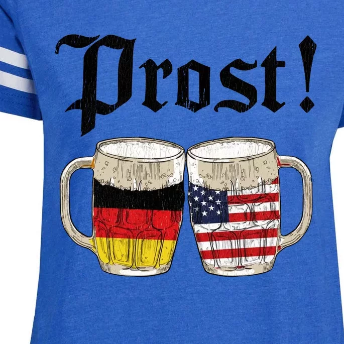 Oktoberfest Holiday Prost Beer German American Flag Enza Ladies Jersey Football T-Shirt