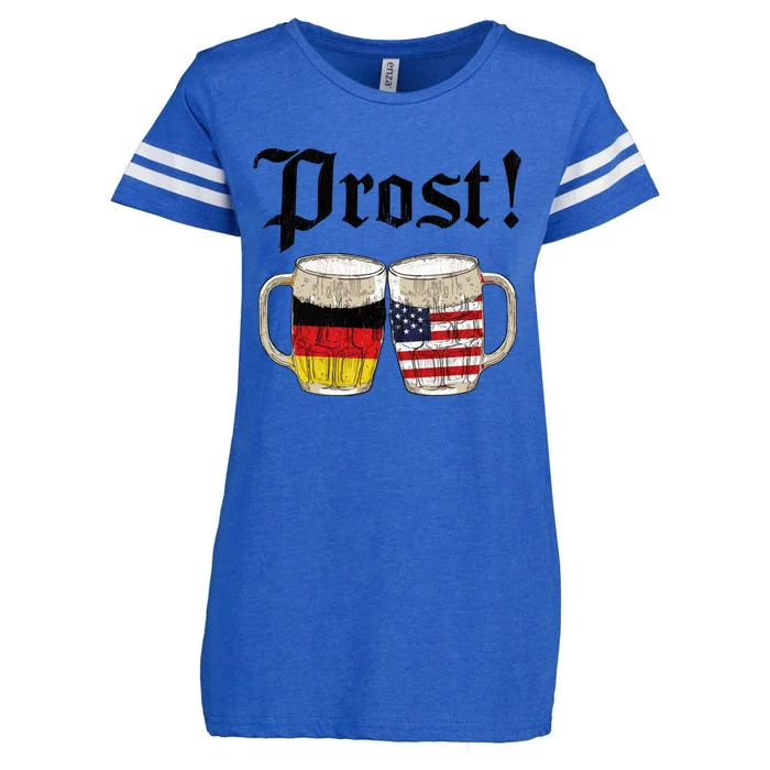 Oktoberfest Holiday Prost Beer German American Flag Enza Ladies Jersey Football T-Shirt