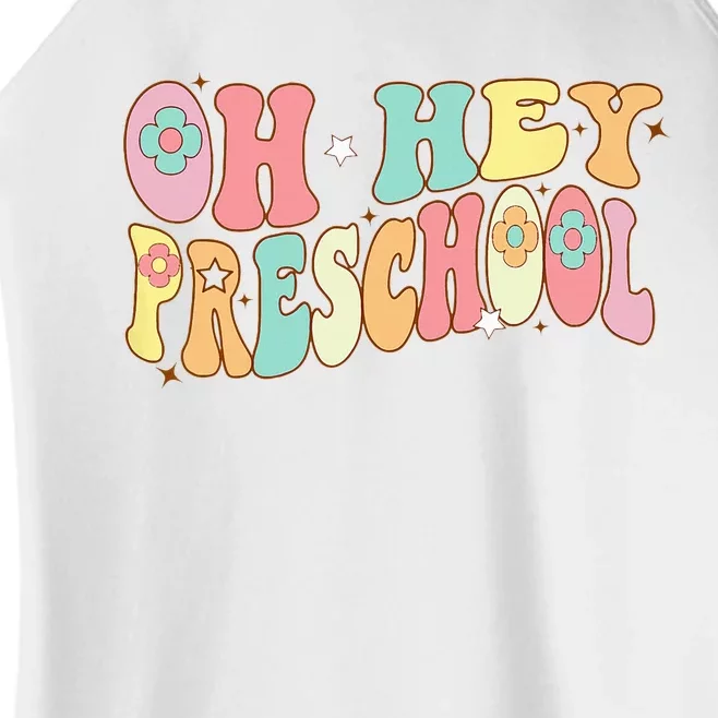 Oh Hey PreK Groovy Retro First Day Back To School Women’s Perfect Tri Rocker Tank