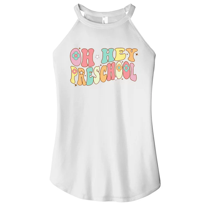 Oh Hey PreK Groovy Retro First Day Back To School Women’s Perfect Tri Rocker Tank