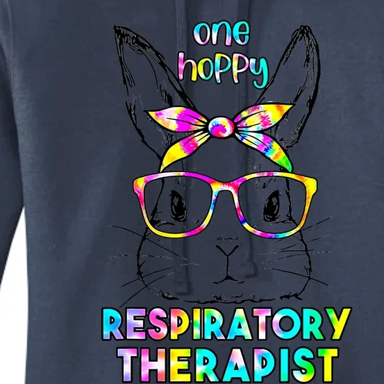 One Happy Respiratory Therapist Bunny Easter Day Cute Rabbit Meaningful Gift Women's Pullover Hoodie