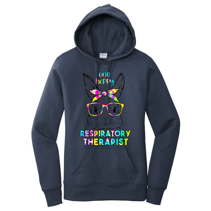 One Happy Respiratory Therapist Bunny Easter Day Cute Rabbit Meaningful Gift Women's Pullover Hoodie