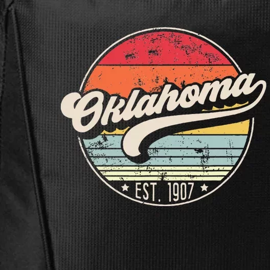 Oklahoma Home State Ok Cool 70s Style Sunset City Backpack