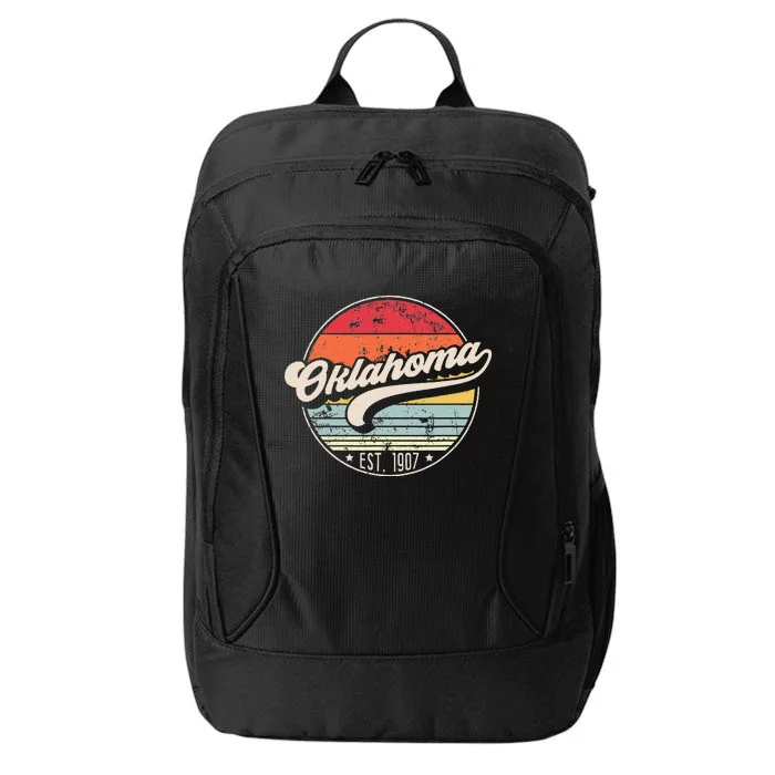 Oklahoma Home State Ok Cool 70s Style Sunset City Backpack