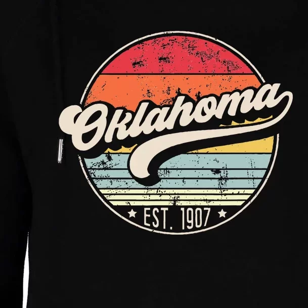 Oklahoma Home State Ok Cool 70s Style Sunset Womens Funnel Neck Pullover Hood