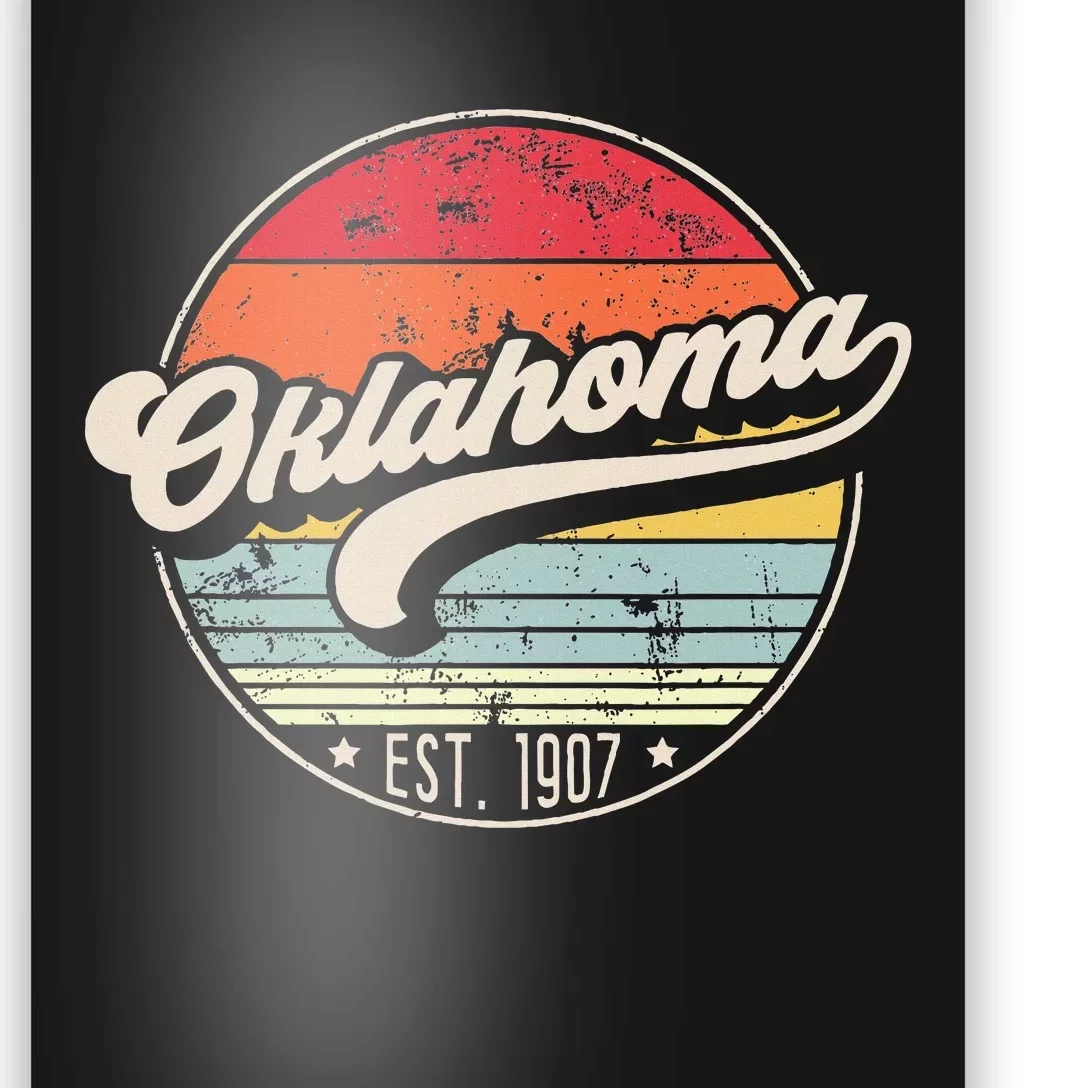 Oklahoma Home State Ok Cool 70s Style Sunset Poster