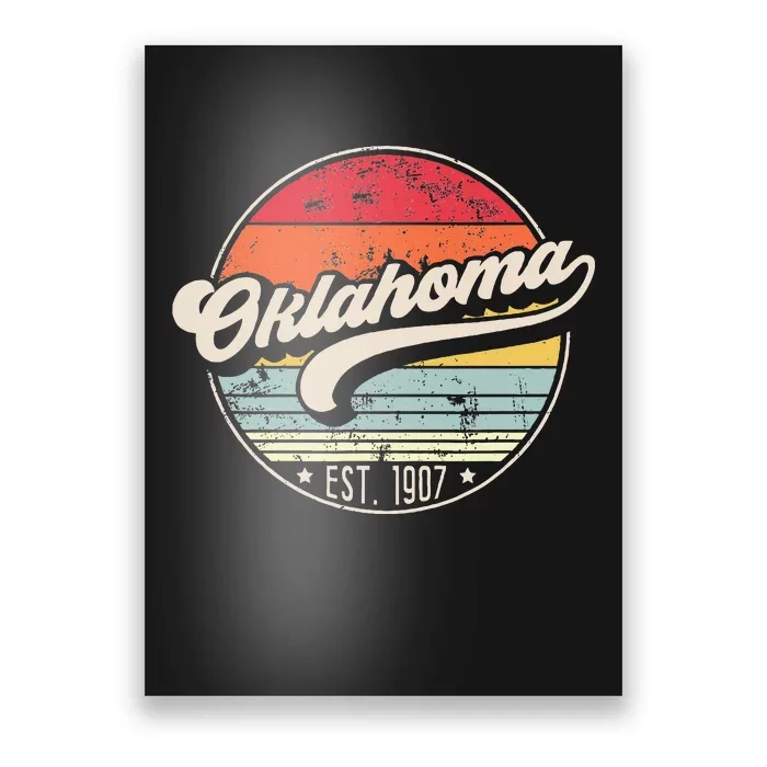 Oklahoma Home State Ok Cool 70s Style Sunset Poster