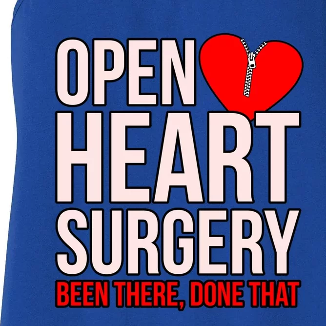 Open Heart Surgery Heart Disease Awareness Survivor Graphic Gift Women's Racerback Tank