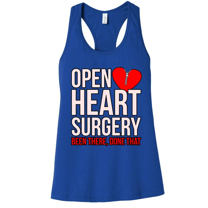 Open Heart Surgery Heart Disease Awareness Survivor Graphic Gift Women's Racerback Tank