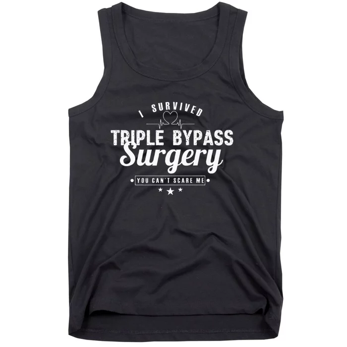 Open Heart Surgery Recovery Apparel I SURVIVED TRIPLE BYPASS Tank Top