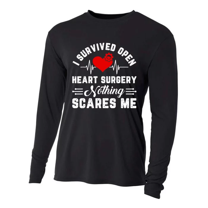 Open Heart Surgery Warrior Gift For Heart Patients Survivor Cooling Performance Long Sleeve Crew