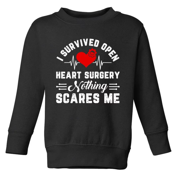 Open Heart Surgery Warrior Gift For Heart Patients Survivor Toddler Sweatshirt