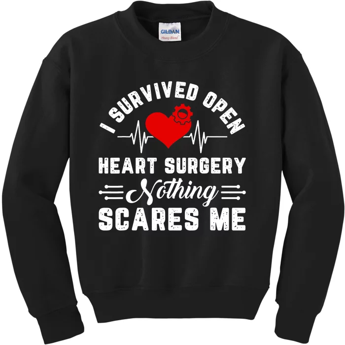 Open Heart Surgery Warrior Gift For Heart Patients Survivor Kids Sweatshirt