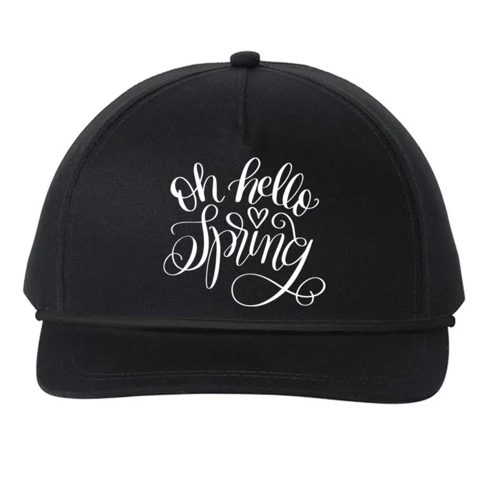 Oh Hello Spring Quote Snapback Five-Panel Rope Hat