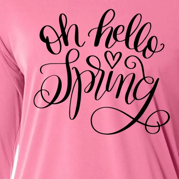 Oh Hello Spring Quote Cooling Performance Long Sleeve Crew