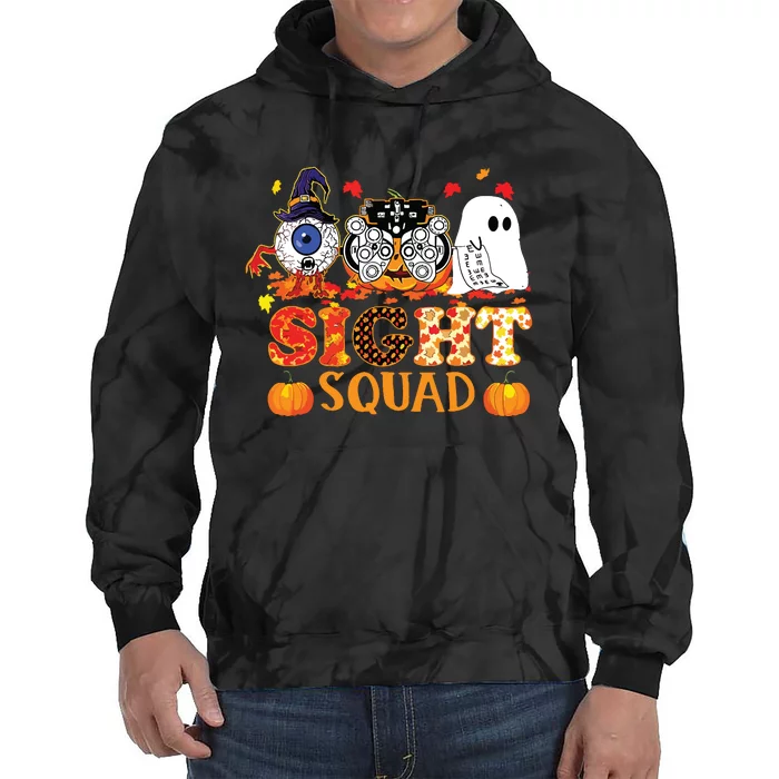 Optometrist Halloween Sight Squad Witch Pumpkin Optician Tie Dye Hoodie