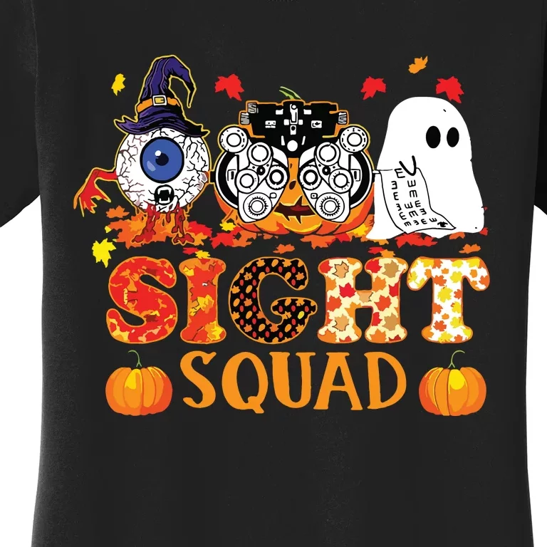 Optometrist Halloween Sight Squad Witch Pumpkin Optician Women's T-Shirt