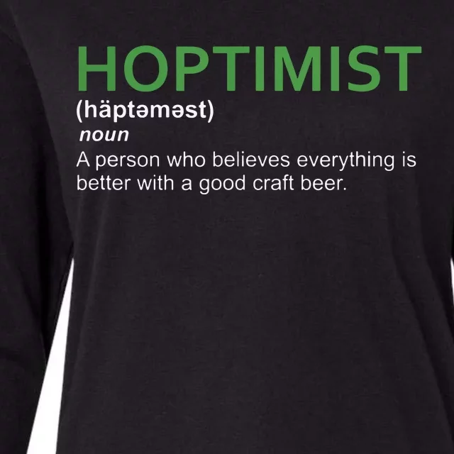 Original HOPTIMIST Short Sleeve Shirt For Craft Beer Lovers Womens Cotton Relaxed Long Sleeve T-Shirt