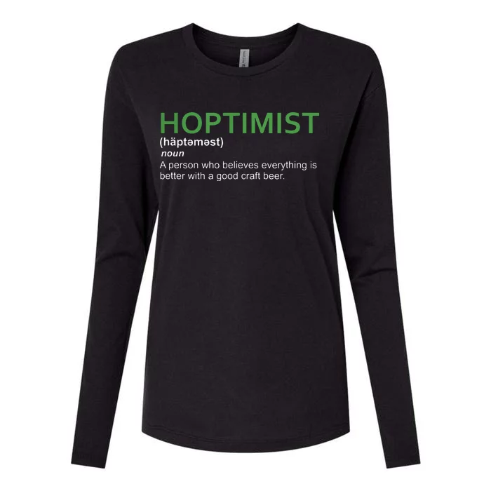 Original HOPTIMIST Short Sleeve Shirt For Craft Beer Lovers Womens Cotton Relaxed Long Sleeve T-Shirt