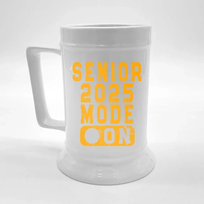 On High School College Class 2025 Orange Gift Front & Back Beer Stein