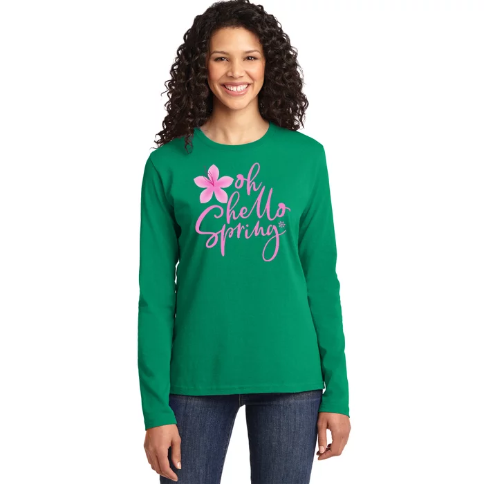 Oh Hello Spring Cute Ladies Long Sleeve Shirt