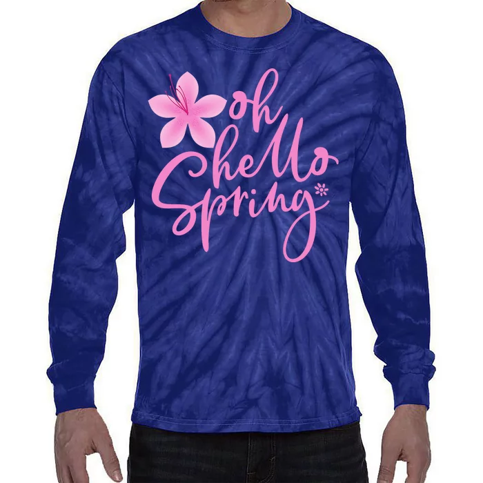 Oh Hello Spring Cute Tie-Dye Long Sleeve Shirt