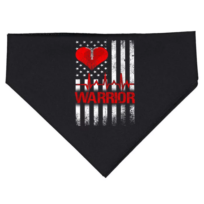 Open Heart Surgery Warrior Gift For Heart Patients Survivor USA-Made Doggie Bandana