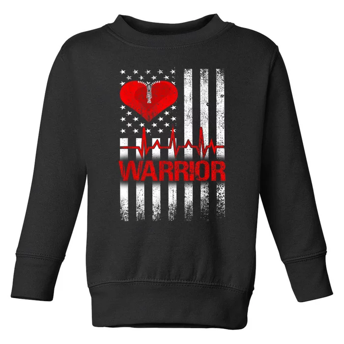 Open Heart Surgery Warrior Gift For Heart Patients Survivor Toddler Sweatshirt