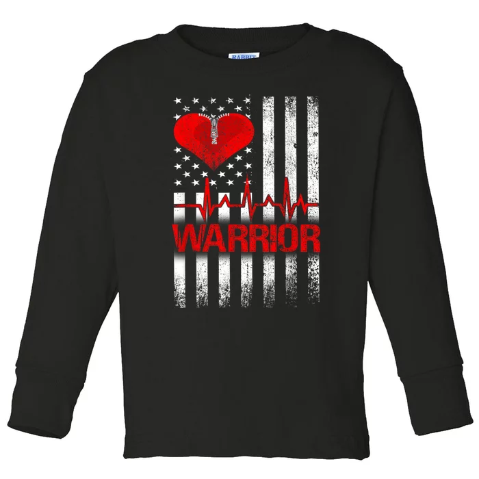 Open Heart Surgery Warrior Gift For Heart Patients Survivor Toddler Long Sleeve Shirt