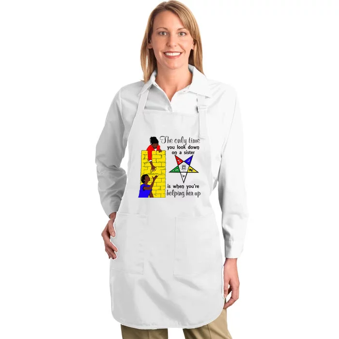 OES Help Sister Up Order Of The Eastern Star Mothers Day Full-Length Apron With Pocket