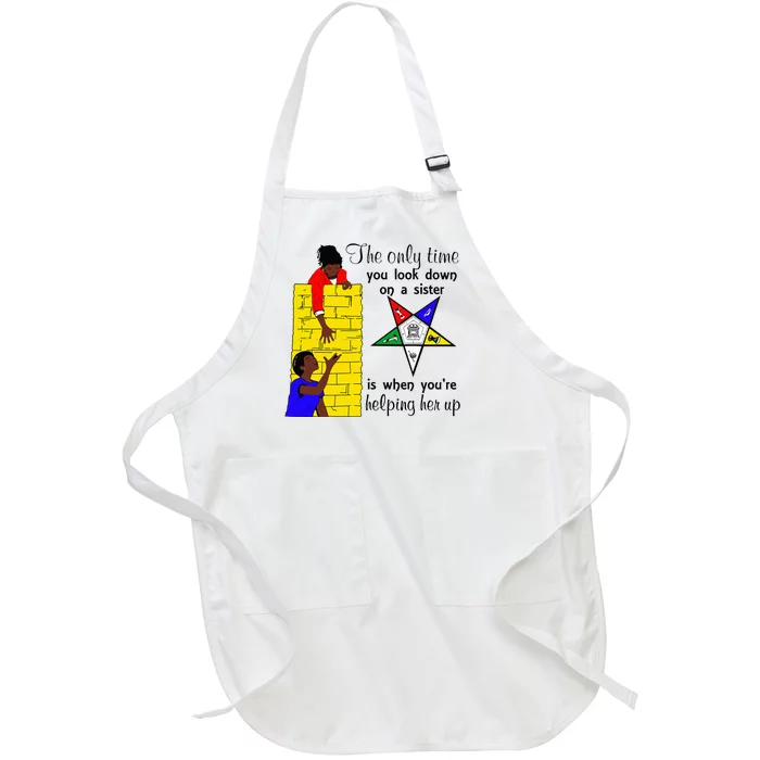 OES Help Sister Up Order Of The Eastern Star Mothers Day Full-Length Apron With Pocket