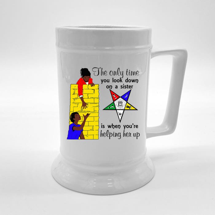 OES Help Sister Up Order Of The Eastern Star Mothers Day Front & Back Beer Stein