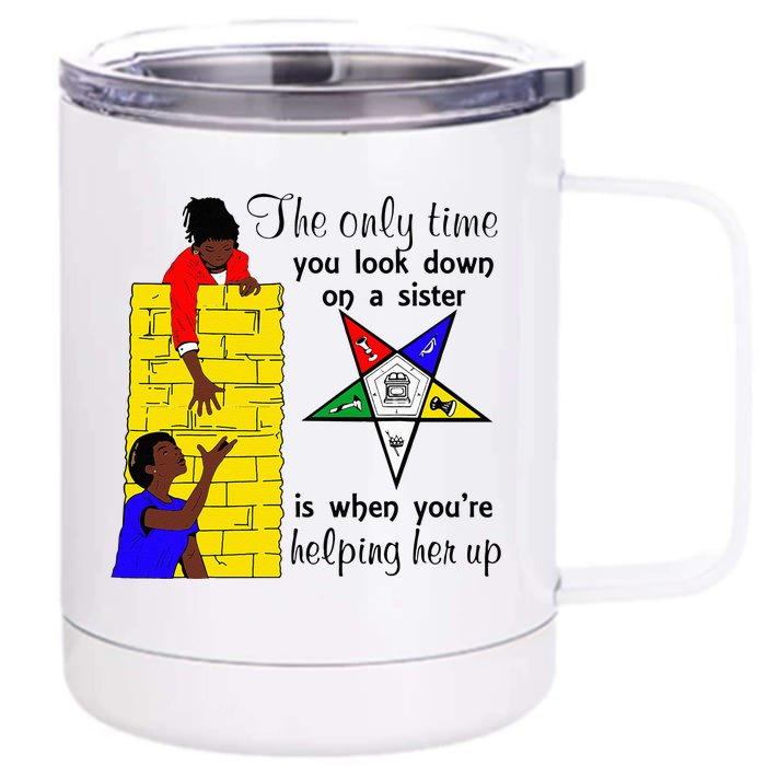 OES Help Sister Up Order Of The Eastern Star Mothers Day Front & Back 12oz Stainless Steel Tumbler Cup