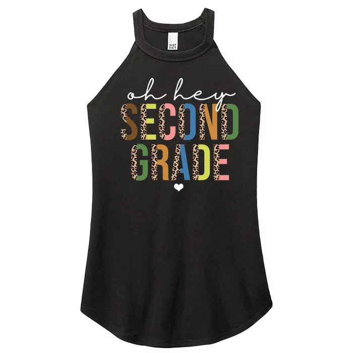 Oh Hey Second Grade Cheetah Print Women’s Perfect Tri Rocker Tank