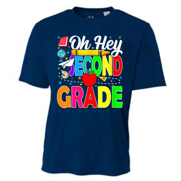 Oh Hey Second Grade Back To School Student Teacher 2nd Grade Cooling Performance Crew T-Shirt