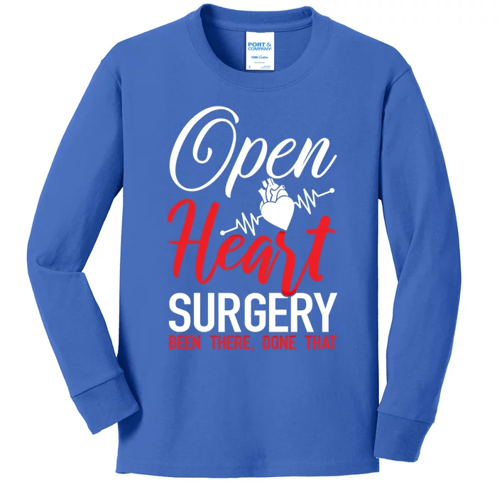 Open Heart Surgery Gift Heart Disease Awareness Gift Kids Long Sleeve Shirt