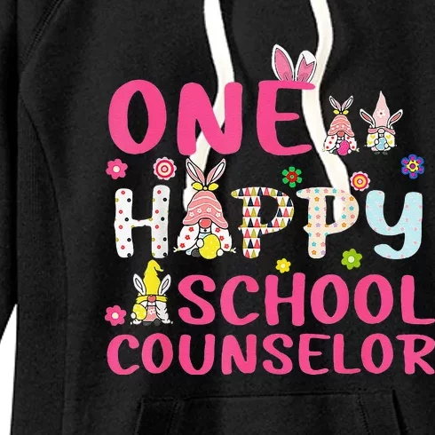 One Hoppy School Counselor Gnomes Eggs Easter Day Teacher Women's Fleece Hoodie