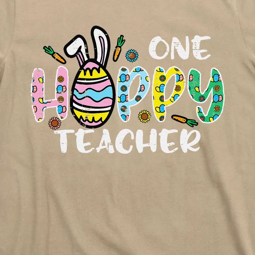 One Hoppy Teacher Cute Happy Easter Day Egg Bunny Ears Women T-Shirt