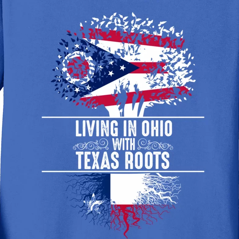 Ohio Home Texas Roots State Tree Flag Proud Love Gift Cool Gift Kids Long Sleeve Shirt