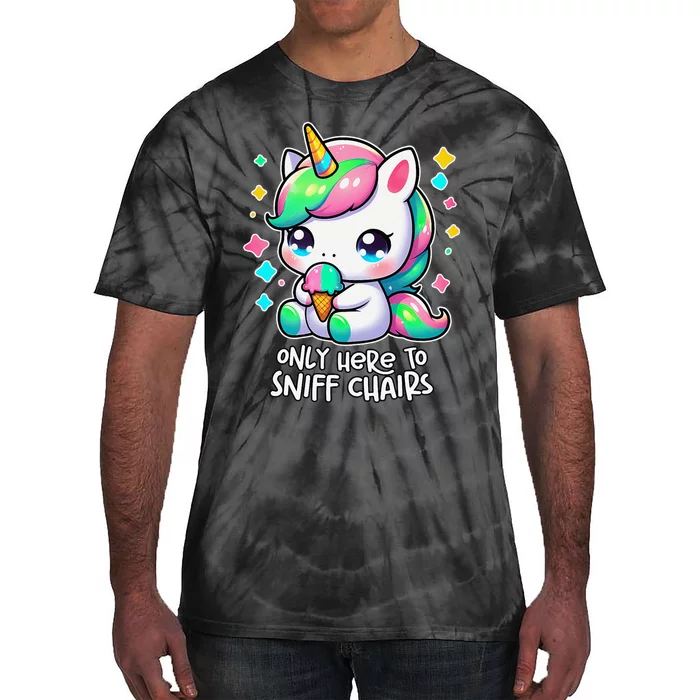 Only Here To Sniff Chairs Dank Meme Funny Oddly Specific Tie-Dye T-Shirt