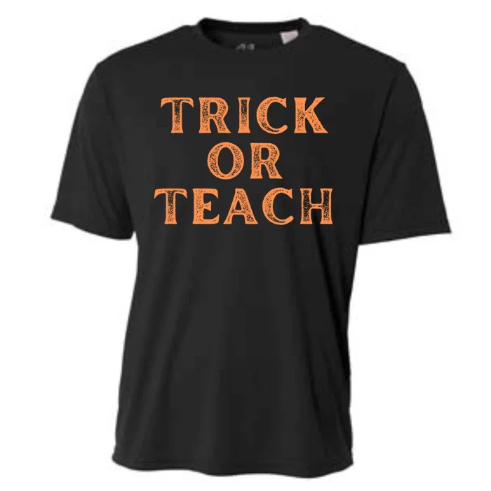 Orange Halloween Teacher Trick Or Treat Trick Or Teach Cute Gift Cooling Performance Crew T-Shirt