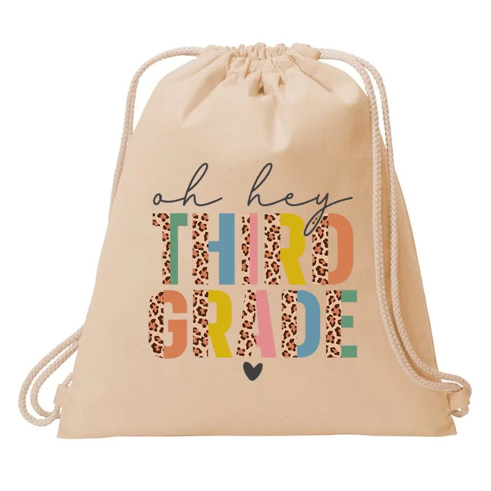 Oh Hey Third Grade Back To School Students 3rd Grade Teacher Drawstring Bag