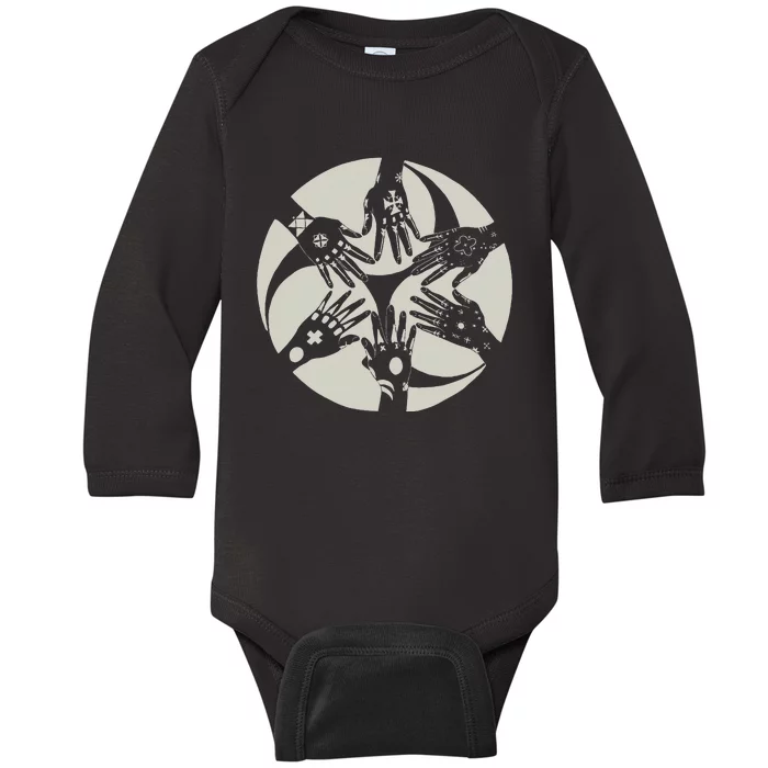 Okinawan Hajichi Traditional Uchina Tattoo Baby Long Sleeve Bodysuit