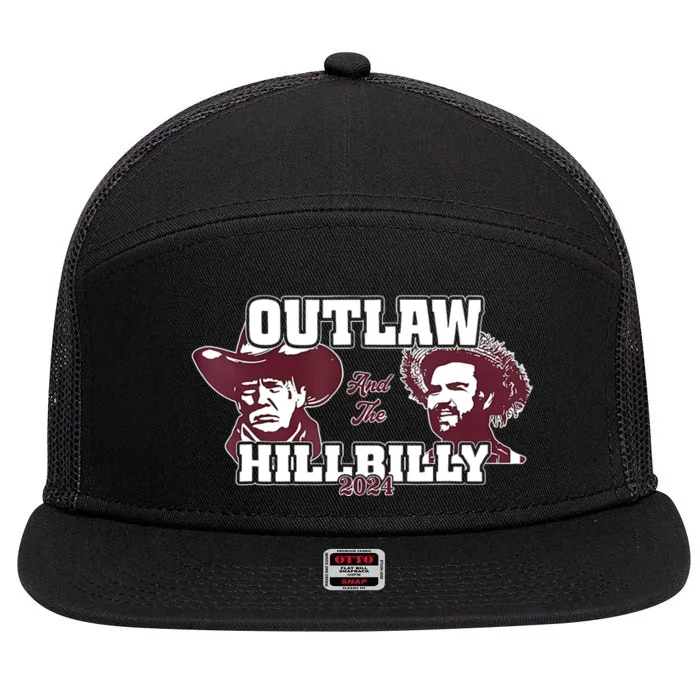 Outlaw Hillbilly Trump Vance 2024 Vintage 7 Panel Mesh Trucker Snapback Hat