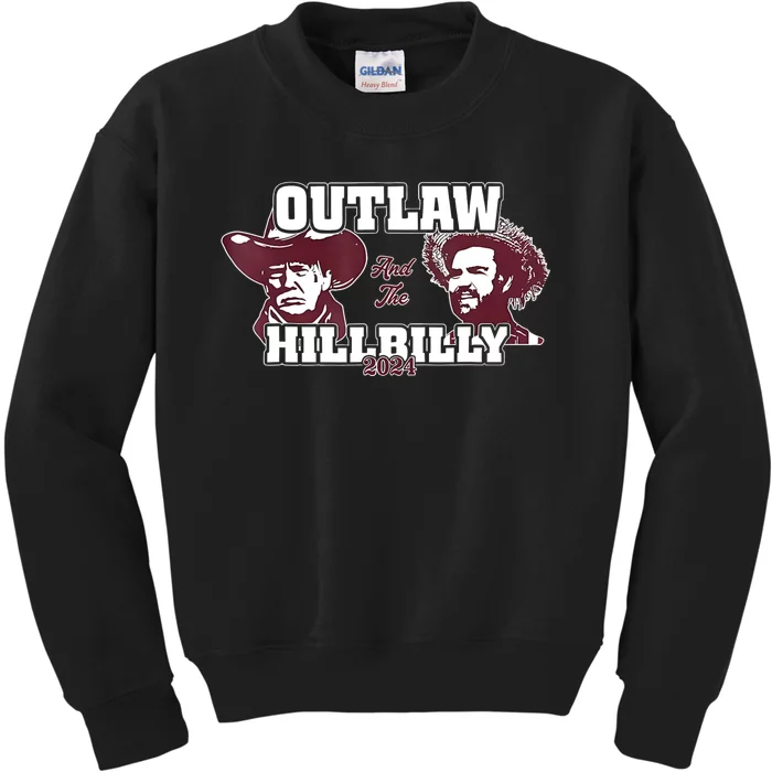 Outlaw Hillbilly Trump Vance 2024 Vintage Kids Sweatshirt