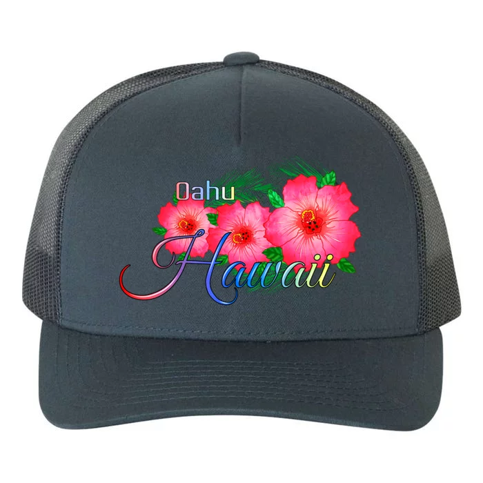 Oahu Hawaii Tropical Flowers Family Vacation Gift Yupoong Adult 5-Panel Trucker Hat