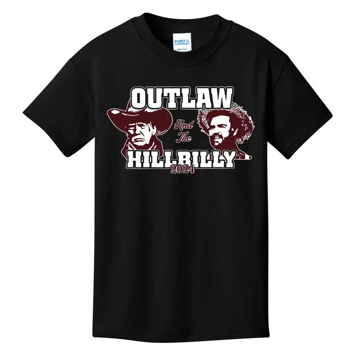 Outlaw Hillbilly Trump Vance 2024 Vintage Kids T-Shirt