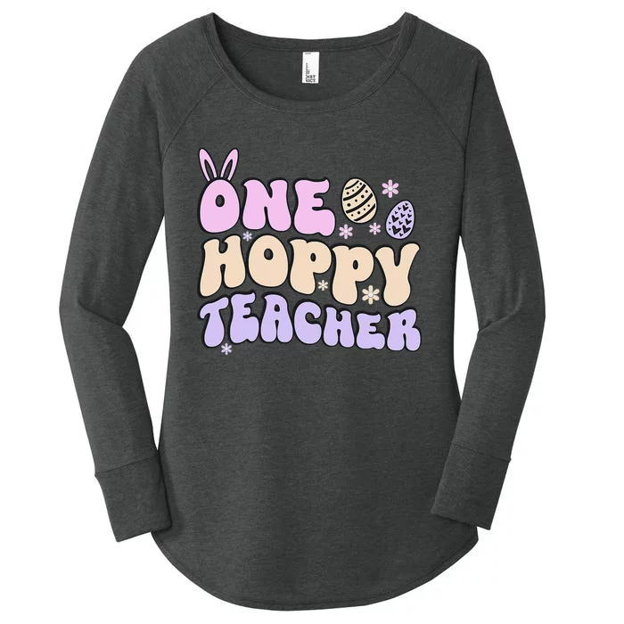 One Hoppy Teacher Retro Easter Teacher Cute Teachers Women's Perfect Tri Tunic Long Sleeve Shirt