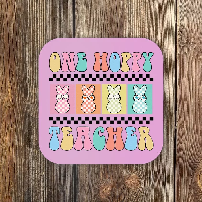 One Hoppy Teacher Bunny Easter Day Coaster