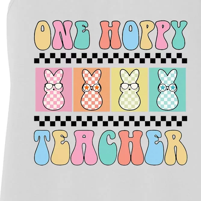 One Hoppy Teacher Bunny Easter Day Women's Racerback Tank